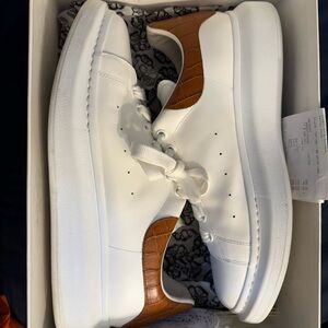 White and Brown Sneakers